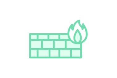 Firewall duotone çizgi simgesi, vektör, piksel mükemmel, illüstratör dosyası