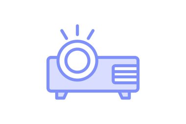 Video Projektörü duotone çizgi simgesi, vektör, piksel mükemmel, illüstratör dosyası