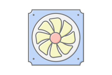 Yelpaze doğrusal renk simgesi soğutuluyor, vektör, piksel mükemmel, illüstratör dosyası