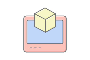 Sanal Makine doğrusal renk simgesi, vektör, piksel mükemmel, illüstratör dosyası