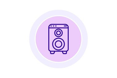 Hoparlörler renk çemberi simgesi, vektör, piksel mükemmel, illüstratör dosyası