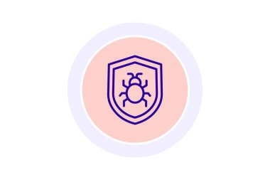 Antivirüs Yazılım renk çemberi simgesi, vektör, piksel mükemmel, illüstratör dosyası