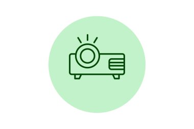 Video Projektörü pentaglow, vektör, piksel mükemmel, illüstratör dosyası