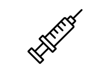 Şırınga çizgi simgesi, vektör, piksel mükemmel, illüstratör dosyası