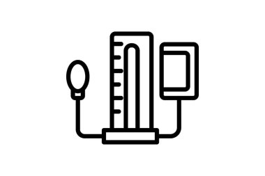 Kan basıncı kelepçe çizgisi simgesi, vektör, piksel mükemmel, illüstratör dosyası