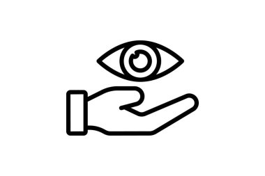 Göz Bakımı çizgi simgesi, vektör, piksel mükemmel, illüstratör dosyası