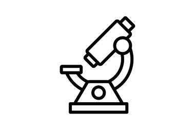 Mikroskop çizgi simgesi, vektör, piksel mükemmel, illüstratör dosyası