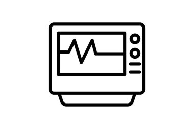 Kardiyogram çizgi simgesi, vektör, piksel mükemmel, illüstratör dosyası