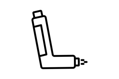 İnhaler satır simgesi, vektör, piksel mükemmel, illüstratör dosyası