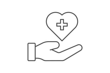 Sağlık hizmeti simgesi ince çizgi simgesi, vektör, piksel mükemmel, illüstratör dosyası