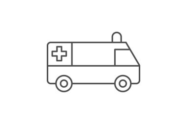 Ambulans ince çizgi simgesi, vektör, piksel mükemmel, illüstratör dosyası