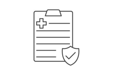 Sağlık Sigortası İnce simgesi, vektör, piksel mükemmel, illüstratör dosyası