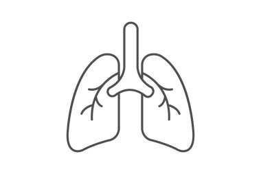 Akciğerler ince çizgi simgesi, vektör, piksel mükemmel, illüstratör dosyası
