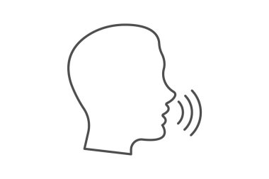 Konuşma terapisi ince çizgi simgesi, vektör, piksel mükemmel, illüstratör dosyası