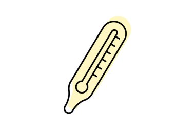 Termometre renk gölge ince çizgi simgesi, vektör, piksel mükemmel, illüstratör dosyası