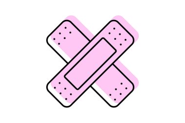 Bandaj rengi gölge ince çizgi simgesi, vektör, piksel mükemmel, illüstratör dosyası