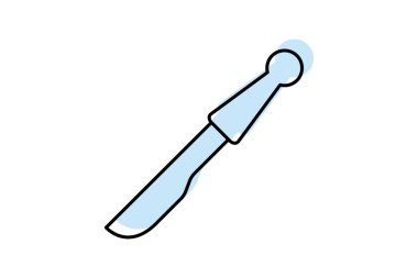 Neşter rengi gölge ince çizgi simgesi, vektör, piksel mükemmel, illüstratör dosyası