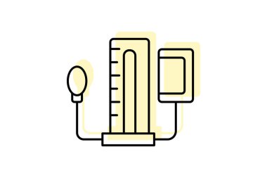 Kan basıncı kelepçesi renk gölge ince simge, vektör, piksel mükemmel, illüstratör dosyası