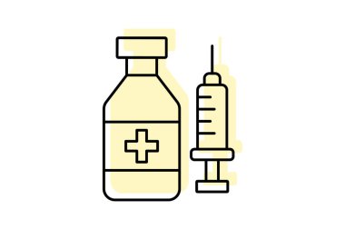 Aşılama rengi gölge ince çizgi simgesi, vektör, piksel mükemmel, illüstratör dosyası