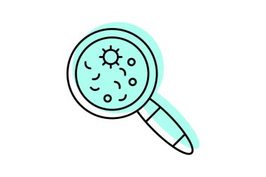 Mikropların renk gölge ince çizgi simgesi, vektör, piksel mükemmel, illüstratör dosyası ara