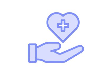 Sağlık hizmeti simgesi duoton satır simgesi, vektör, piksel mükemmel, illüstratör dosyası