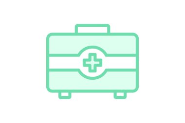 İlk Yardım Kit duoton çizgi simgesi, vektör, piksel mükemmel, illüstratör dosyası