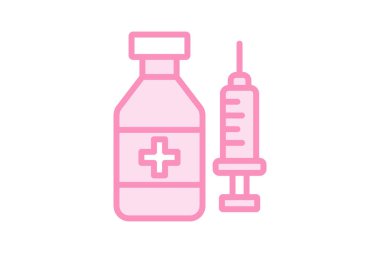 Aşı duoton çizgi simgesi, vektör, piksel mükemmel, illüstratör dosyası