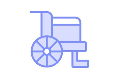 Tekerlekli sandalye duoton çizgi simgesi, vektör, piksel mükemmel, illüstratör dosyası