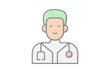 Doktor doğrusal renk simgesi, vektör, piksel mükemmel, illüstratör dosyası