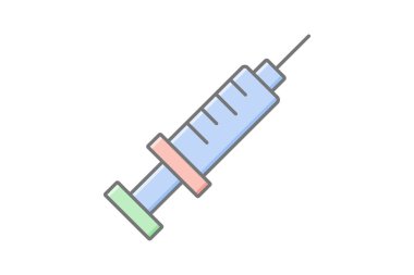 Şırınga doğrusal renk simgesi, vektör, piksel mükemmel, illüstratör dosyası