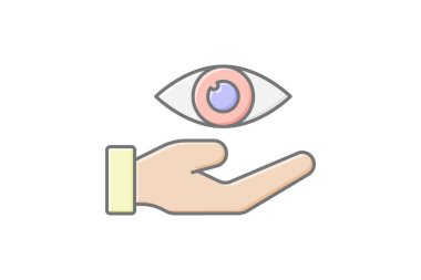 Göz Bakımı renk simgesi, vektör, piksel mükemmel, illüstratör dosyası