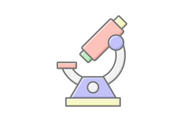 Mikroskop doğrusal renk simgesi, vektör, piksel mükemmel, illüstratör dosyası