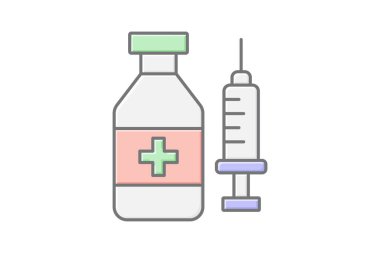 Aşı doğrusal renk simgesi, vektör, piksel mükemmel, illüstratör dosyası