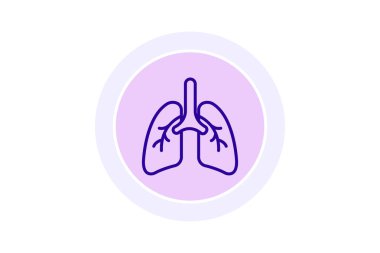 Akciğerler renk çemberi simgesi, vektör, piksel mükemmel, illüstratör dosyası