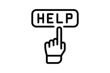 Yardım satırı simgesi, vektör, piksel mükemmel, illüstratör dosyası