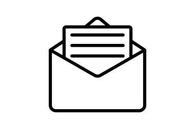 Zarf satır simgesi, vektör, piksel mükemmel, illüstratör dosyası