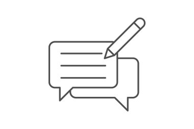 Geribildirim ince simgesi, vektör, piksel mükemmel, illüstratör dosyası