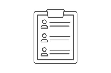 Kişi Listesi incelik simgesi, vektör, piksel mükemmel, illüstratör dosyası