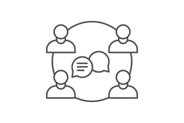 Kişi Grubu ince çizgi simgesi, vektör, piksel mükemmel, illüstratör dosyası