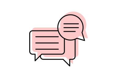 Sohbet renk gölge ince çizgi simgesi, vektör, piksel mükemmel, illüstratör dosyası