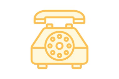 Telefon duotone satır simgesi, vektör, piksel mükemmel, illüstratör dosyası