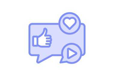 Sosyal Ortam duoton çizgi simgesi, vektör, piksel mükemmel, illüstratör dosyası