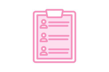 Kişi Listesi duoton satır simgesi, vektör, piksel mükemmel, illüstratör dosyası