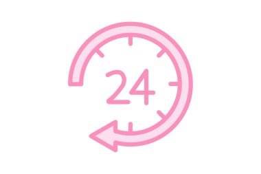 Saat duotone satır simgesi, vektör, piksel mükemmel, illüstratör dosyası