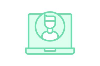 Kişi duoton satır simgesi, vektör, piksel mükemmel, illüstratör dosyası