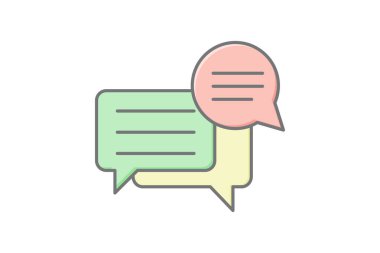 Sohbet doğrusal renk simgesi, vektör, piksel mükemmel, illüstratör dosyası