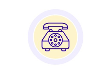 Telefon rengi daire simgesi, vektör, piksel mükemmel, illüstratör dosyası