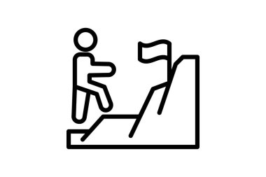 Dağ çizgi simgesi, vektör, piksel mükemmel, illüstratör dosyasına tırman