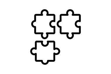 Yapboz çizgi simgesi, vektör, piksel mükemmel, illüstratör dosyası