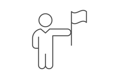 Kazanan Bayrak İnce Çizgisi simgesi, vektör, piksel mükemmel, illüstratör dosyası